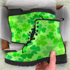 Shamrock St Patrick's Day Pattern Print Men Women Leather Boots-grizzshop