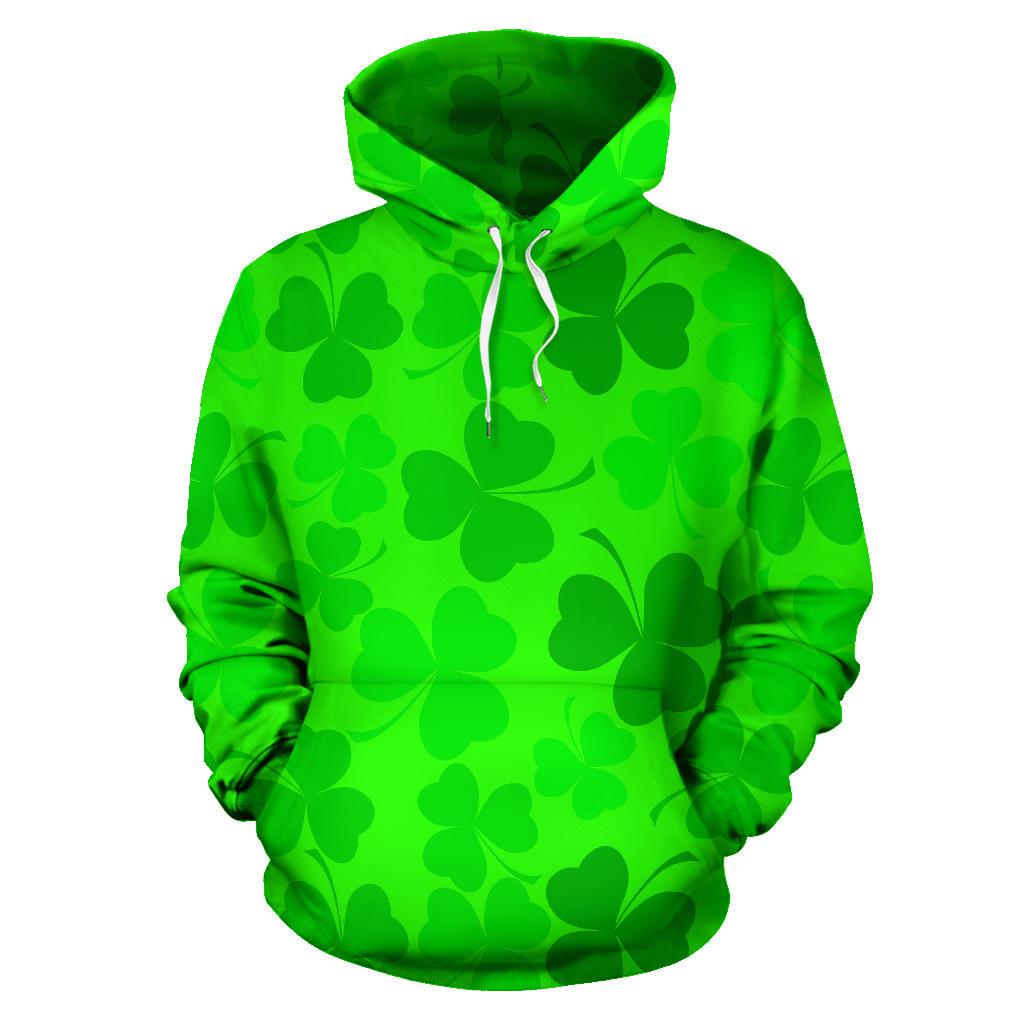 Shamrock St Patrick's Day Pattern Print Men Women Pullover Hoodie-grizzshop