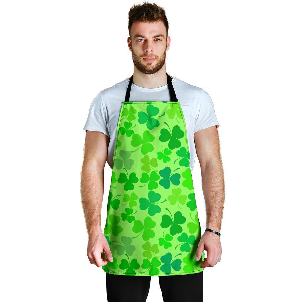 Shamrock St Patrick's Day Pattern Print Men's Apron-grizzshop