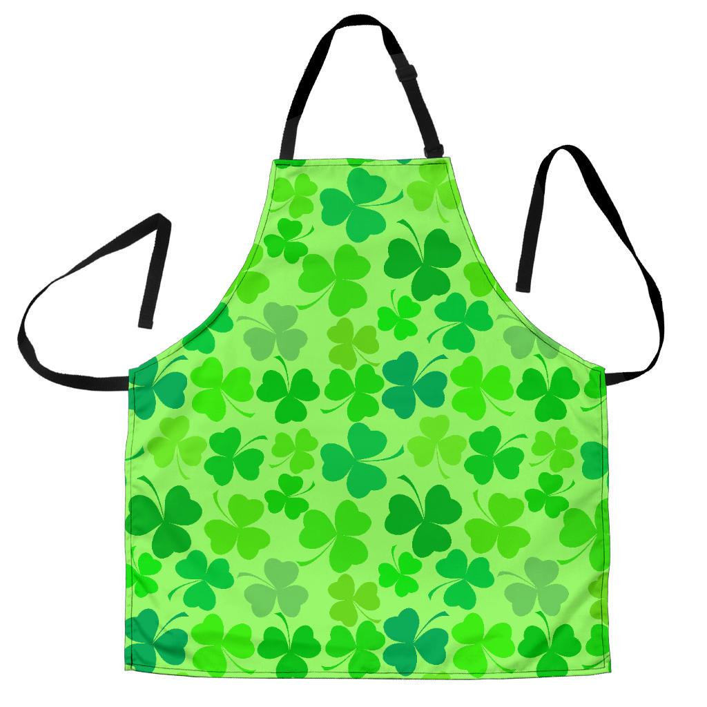 Shamrock St Patrick's Day Pattern Print Men's Apron-grizzshop