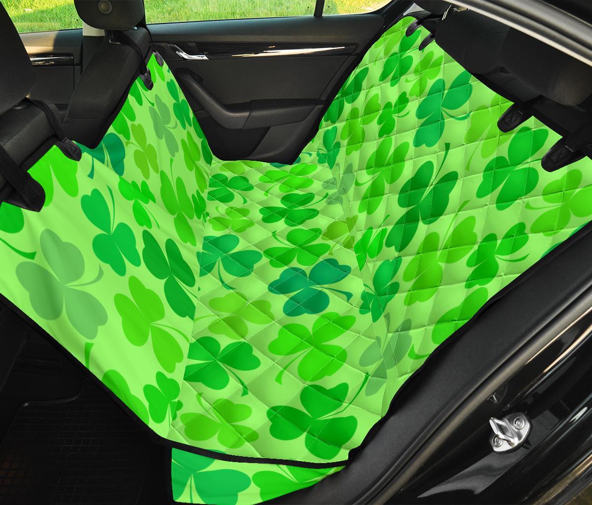 Shamrock St Patrick's Day Pattern Print Pet Car Seat Cover-grizzshop