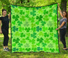 Shamrock St Patrick's Day Pattern Print Quilt-grizzshop