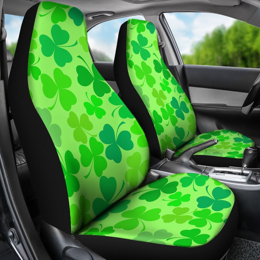 Shamrock St Patrick's Day Pattern Print Universal Fit Car Seat Covers-grizzshop