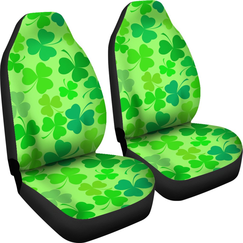 Shamrock St Patrick's Day Pattern Print Universal Fit Car Seat Covers-grizzshop