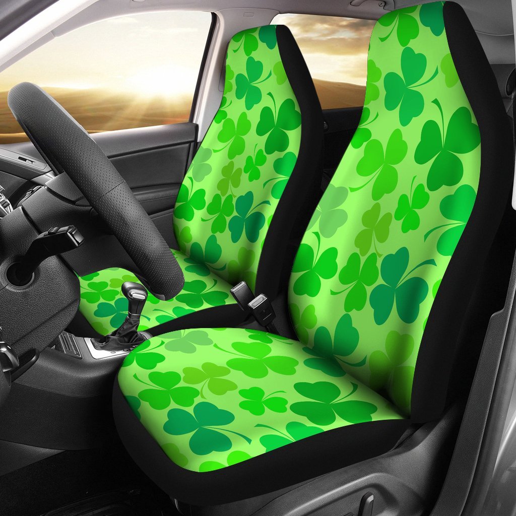 Shamrock St Patrick's Day Pattern Print Universal Fit Car Seat Covers-grizzshop