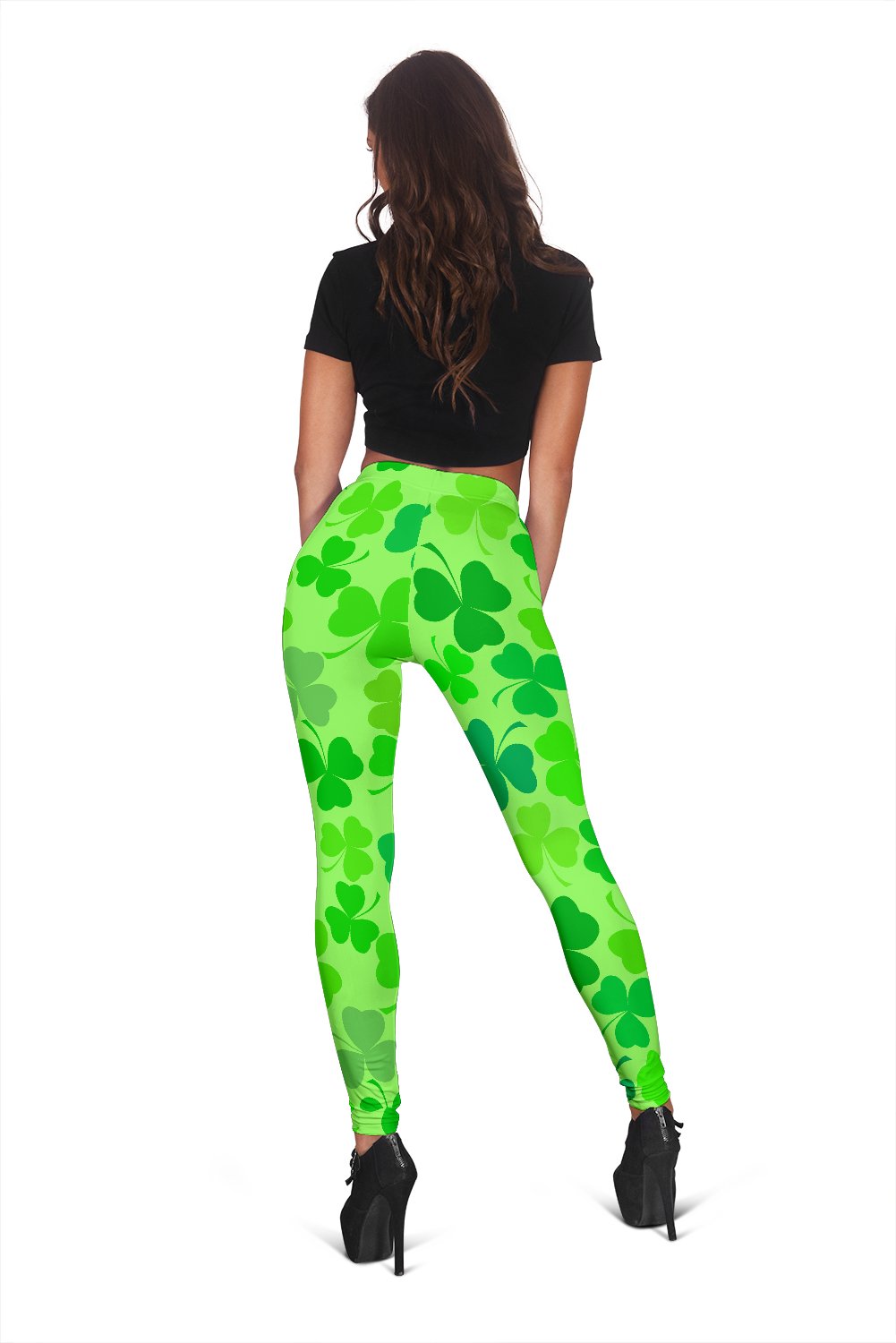 Shamrock St Patrick's Day Pattern Print Women Leggings-grizzshop