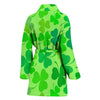 Shamrock St Patrick's Day Pattern Print Women Long Robe-grizzshop