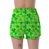 Shamrock St Patrick's Day Pattern Print Women's Shorts-grizzshop