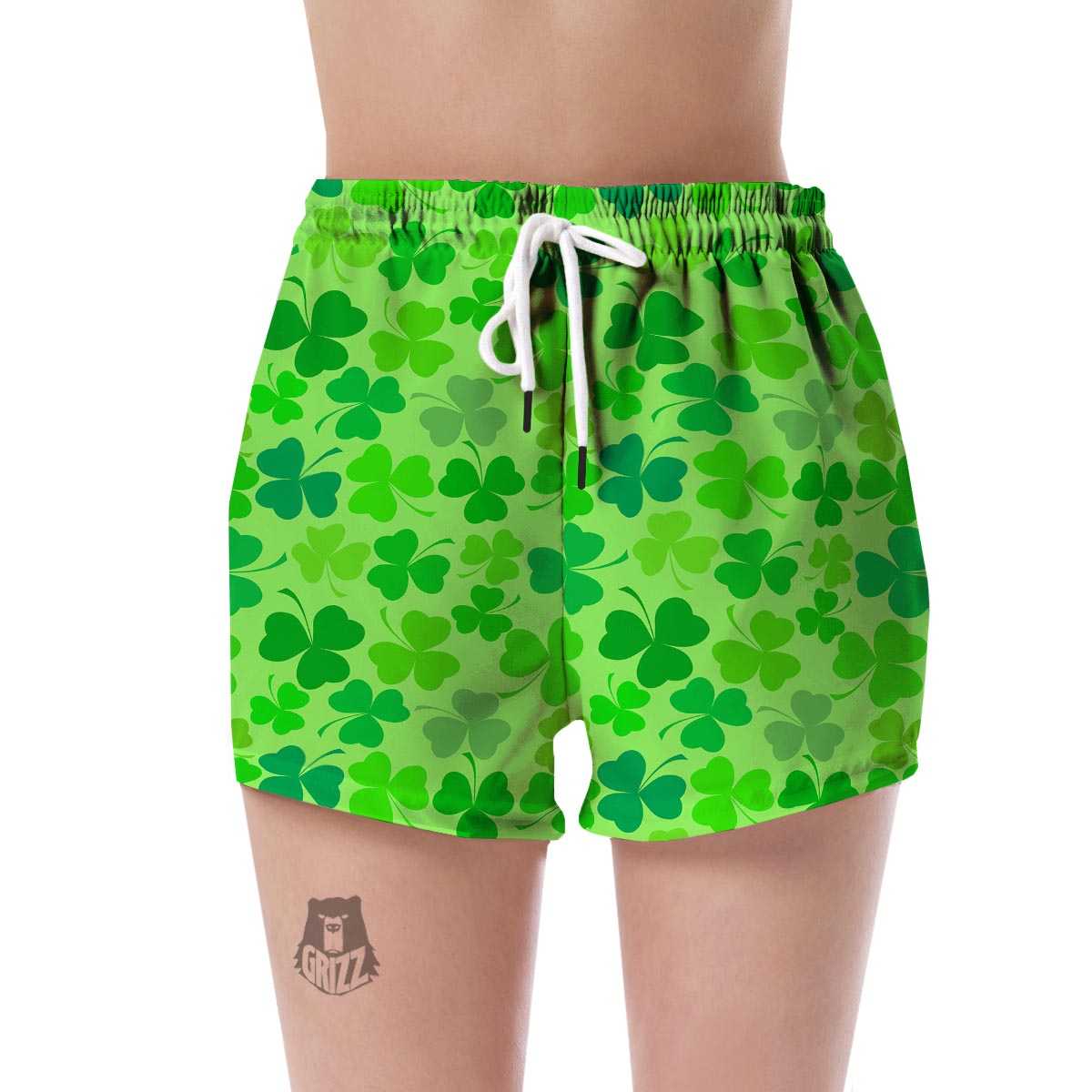 Shamrock St Patrick's Day Pattern Print Women's Shorts-grizzshop