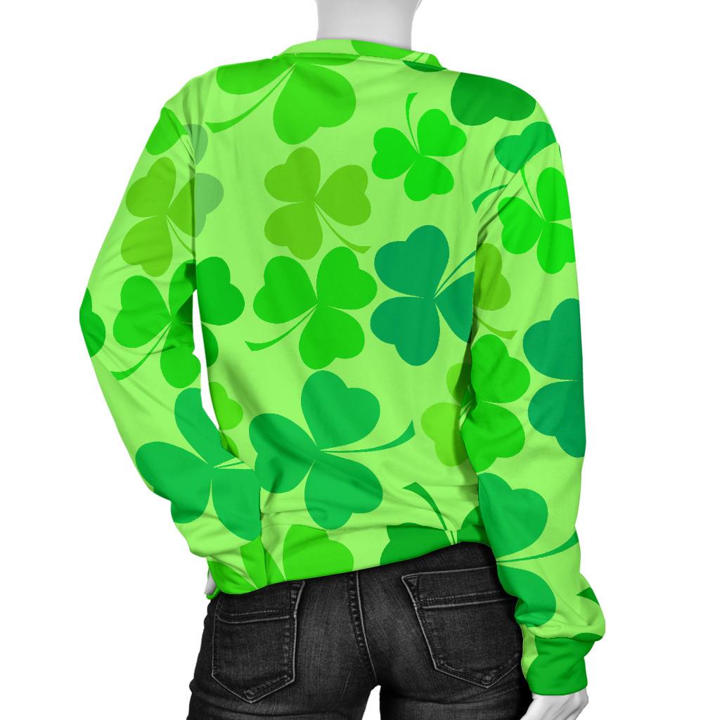 Shamrock St Patrick's Day Pattern Print Women's Sweatshirt-grizzshop