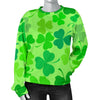 Shamrock St Patrick's Day Pattern Print Women's Sweatshirt-grizzshop