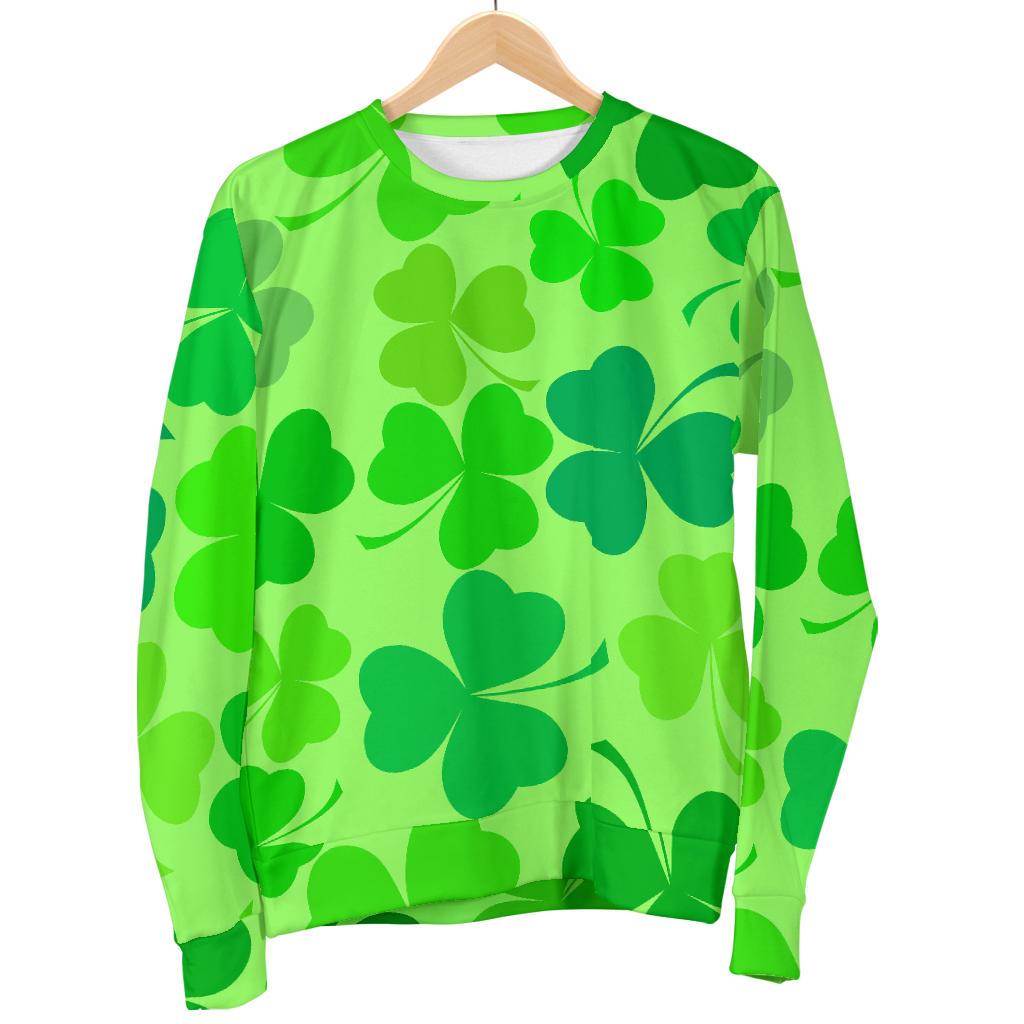 Shamrock St Patrick's Day Pattern Print Women's Sweatshirt-grizzshop