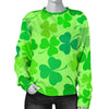 Shamrock St Patrick's Day Pattern Print Women's Sweatshirt-grizzshop