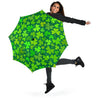 Shamrock St Patrick's Day Print Pattern Automatic Foldable Umbrella-grizzshop