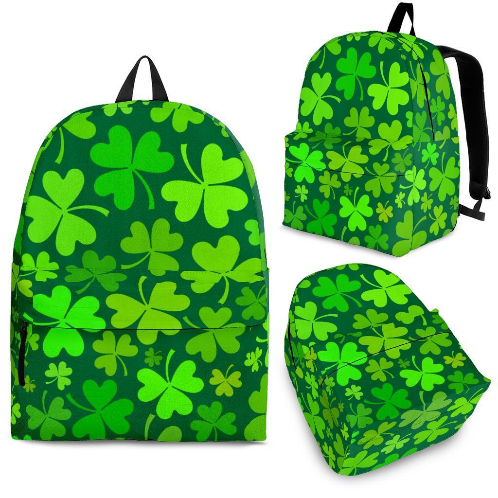 Shamrock St Patrick's Day Print Pattern Backpack-grizzshop