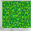 Shamrock St Patrick's Day Print Pattern Bathroom Shower Curtain-grizzshop