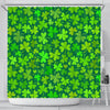 Shamrock St Patrick's Day Print Pattern Bathroom Shower Curtain-grizzshop