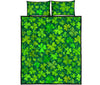 Shamrock St Patrick's Day Print Pattern Bed Set Quilt-grizzshop