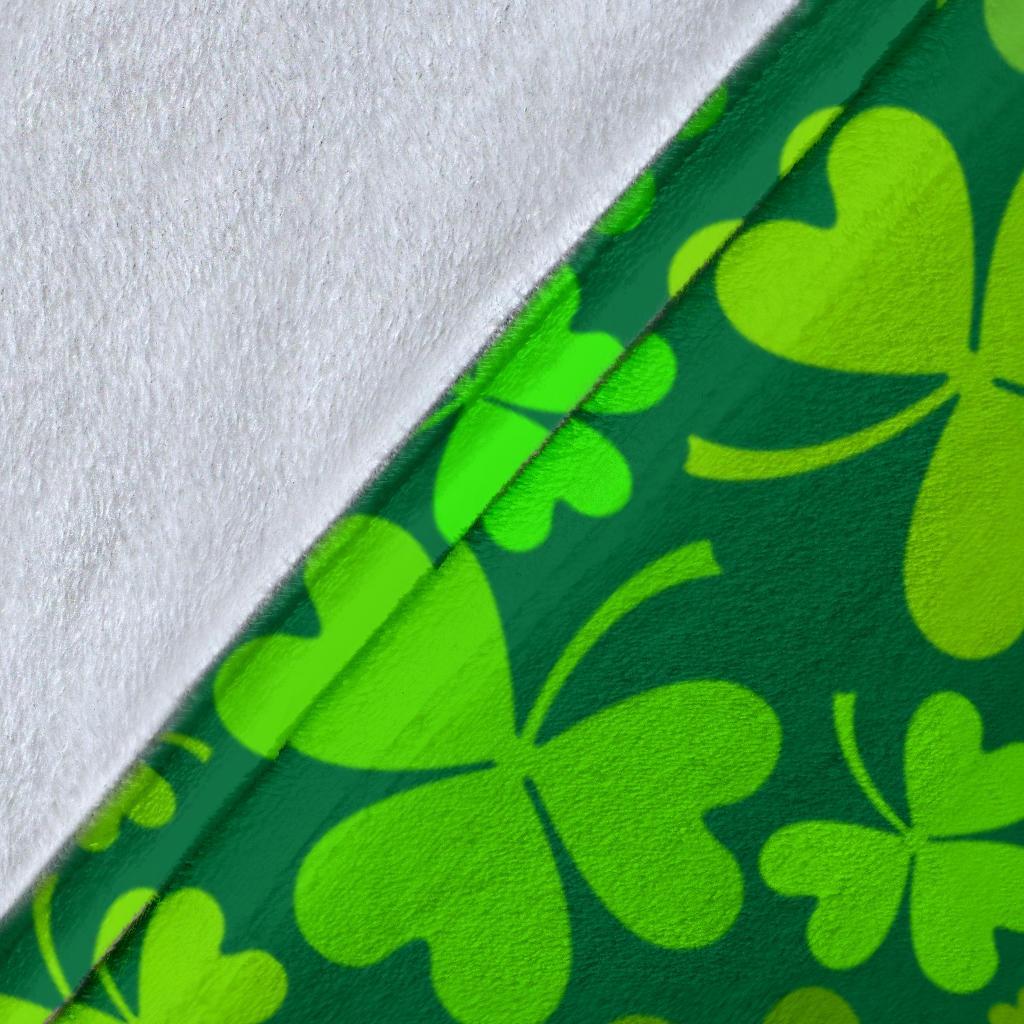 Shamrock St Patrick's Day Print Pattern Blanket-grizzshop