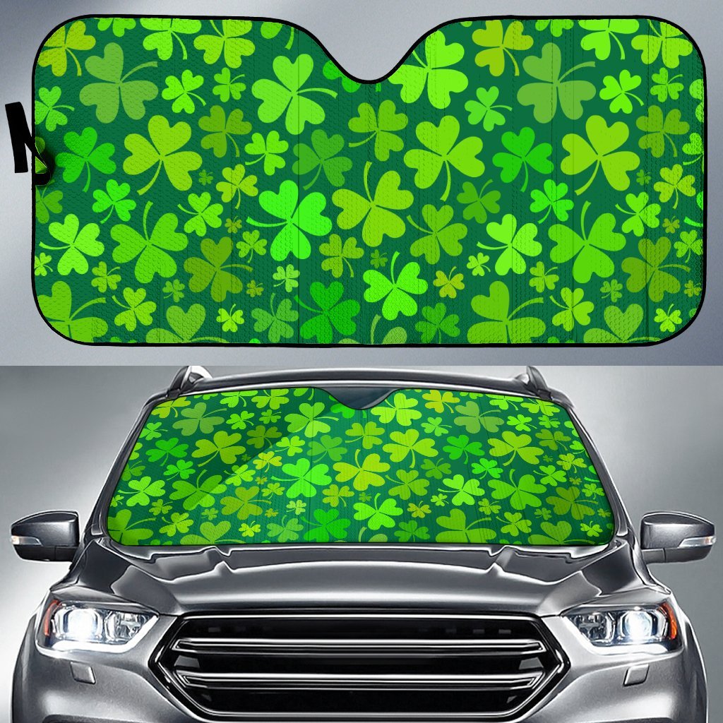 Shamrock St Patrick's Day Print Pattern Car Sun Shade-grizzshop