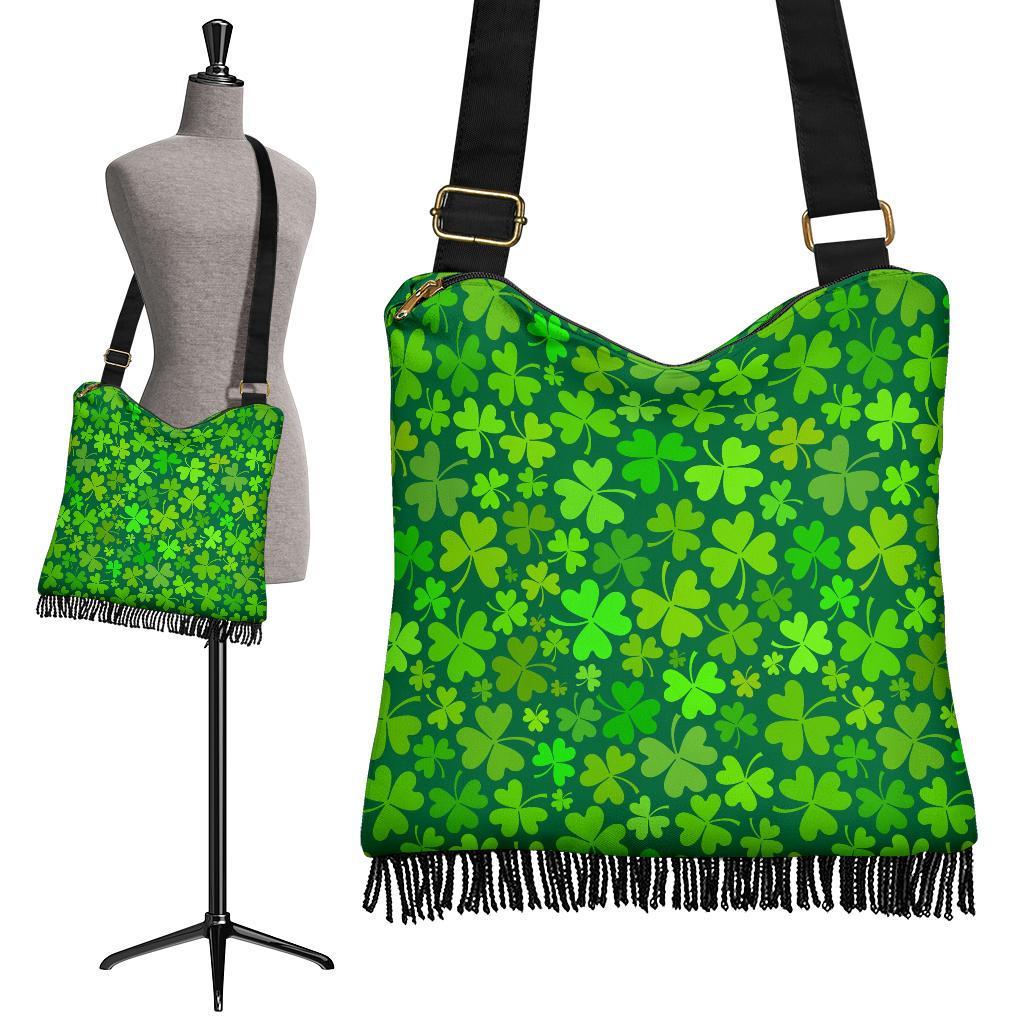 Shamrock St Patrick's Day Print Pattern Crossbody bags-grizzshop