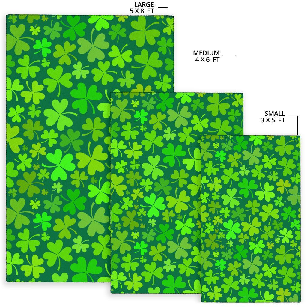 Shamrock St Patrick's Day Print Pattern Floor Mat-grizzshop