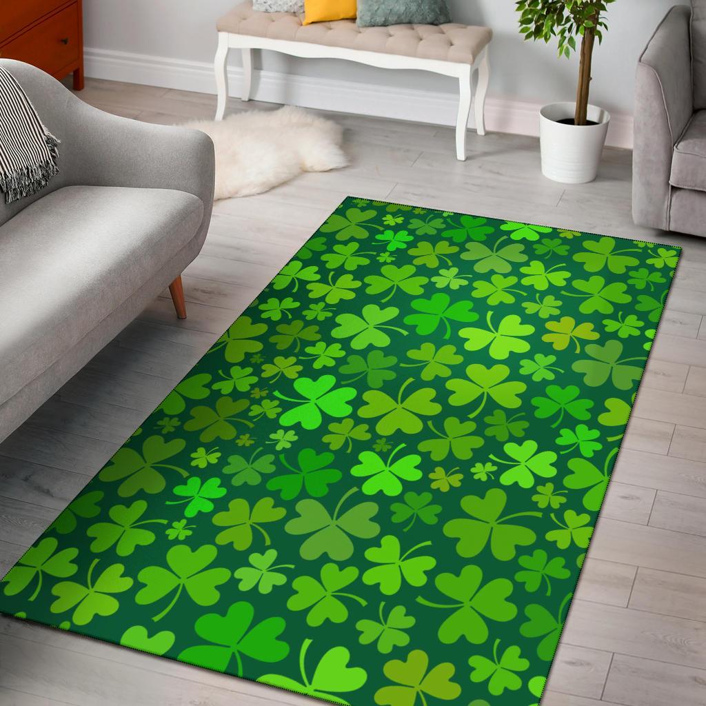 Shamrock St Patrick's Day Print Pattern Floor Mat-grizzshop