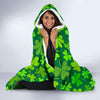 Shamrock St Patrick's Day Print Pattern Hooded Blanket-grizzshop