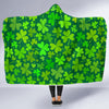 Shamrock St Patrick's Day Print Pattern Hooded Blanket-grizzshop