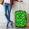 Shamrock St Patrick's Day Print Pattern Luggage Cover Protector-grizzshop