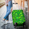 Shamrock St Patrick's Day Print Pattern Luggage Cover Protector-grizzshop