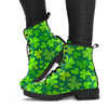 Shamrock St Patrick's Day Print Pattern Men Women Leather Boots-grizzshop