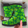 Shamrock St Patrick's Day Print Pattern Men Women Leather Boots-grizzshop