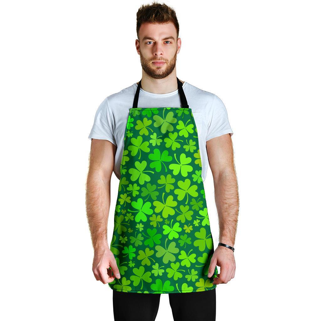 Shamrock St Patrick's Day Print Pattern Men's Apron-grizzshop