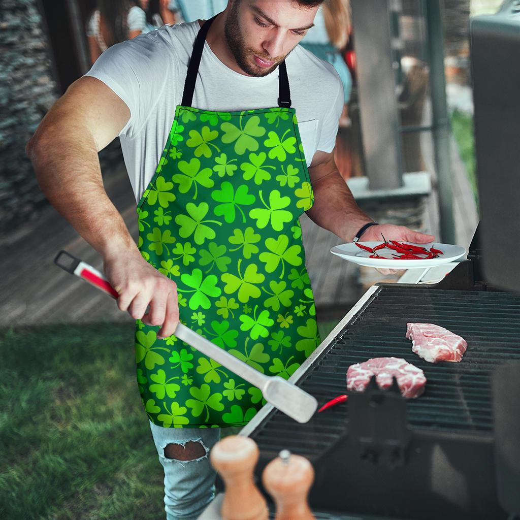 Shamrock St Patrick's Day Print Pattern Men's Apron-grizzshop