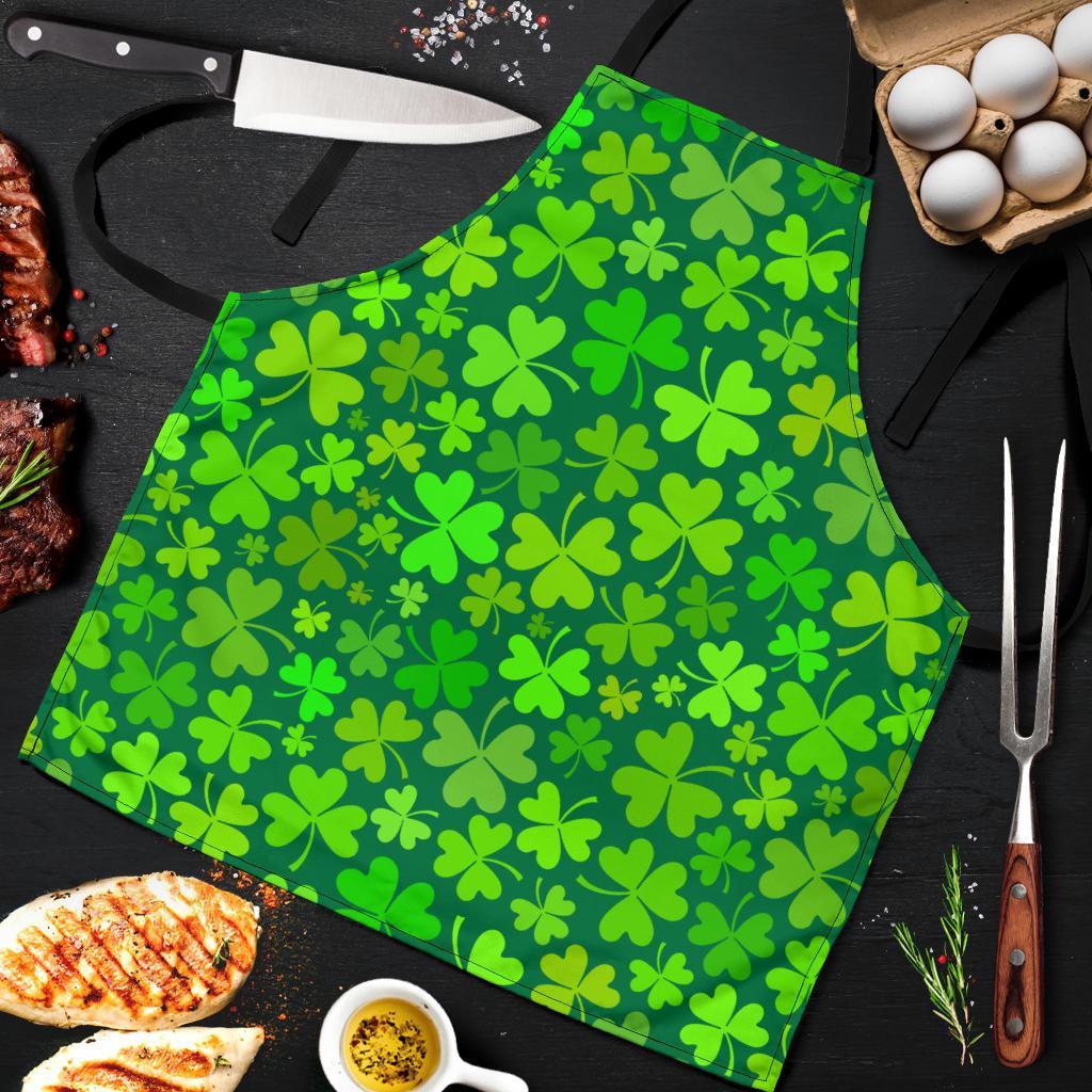 Shamrock St Patrick's Day Print Pattern Men's Apron-grizzshop