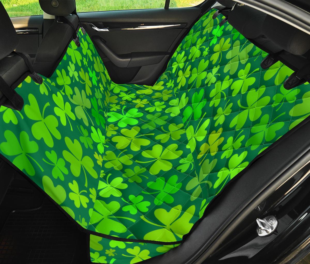 Shamrock St Patrick's Day Print Pattern Pet Car Seat Cover-grizzshop