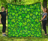 Shamrock St Patrick's Day Print Pattern Quilt-grizzshop