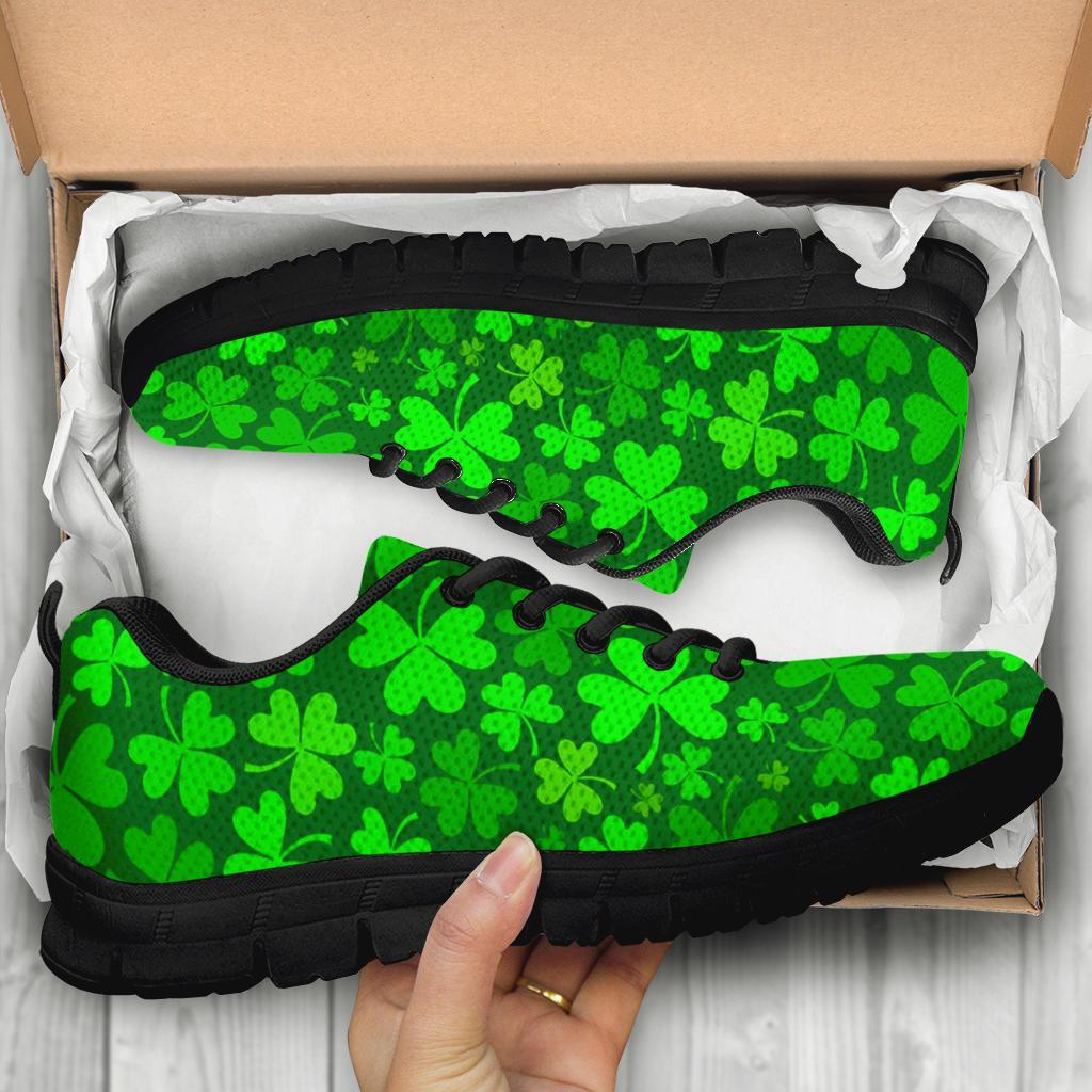 Shamrock St Patrick's Day Print Pattern Sneaker Shoes For Men Women-grizzshop