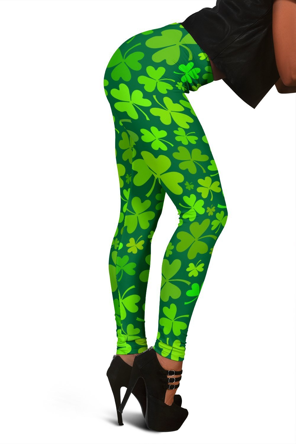 Shamrock St Patrick's Day Print Pattern Women Leggings-grizzshop