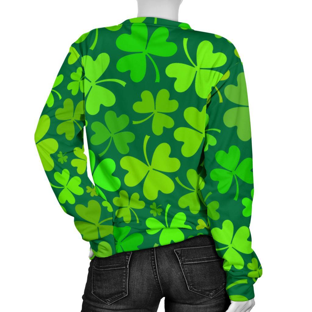 Shamrock St Patrick's Day Print Pattern Women's Sweatshirt-grizzshop