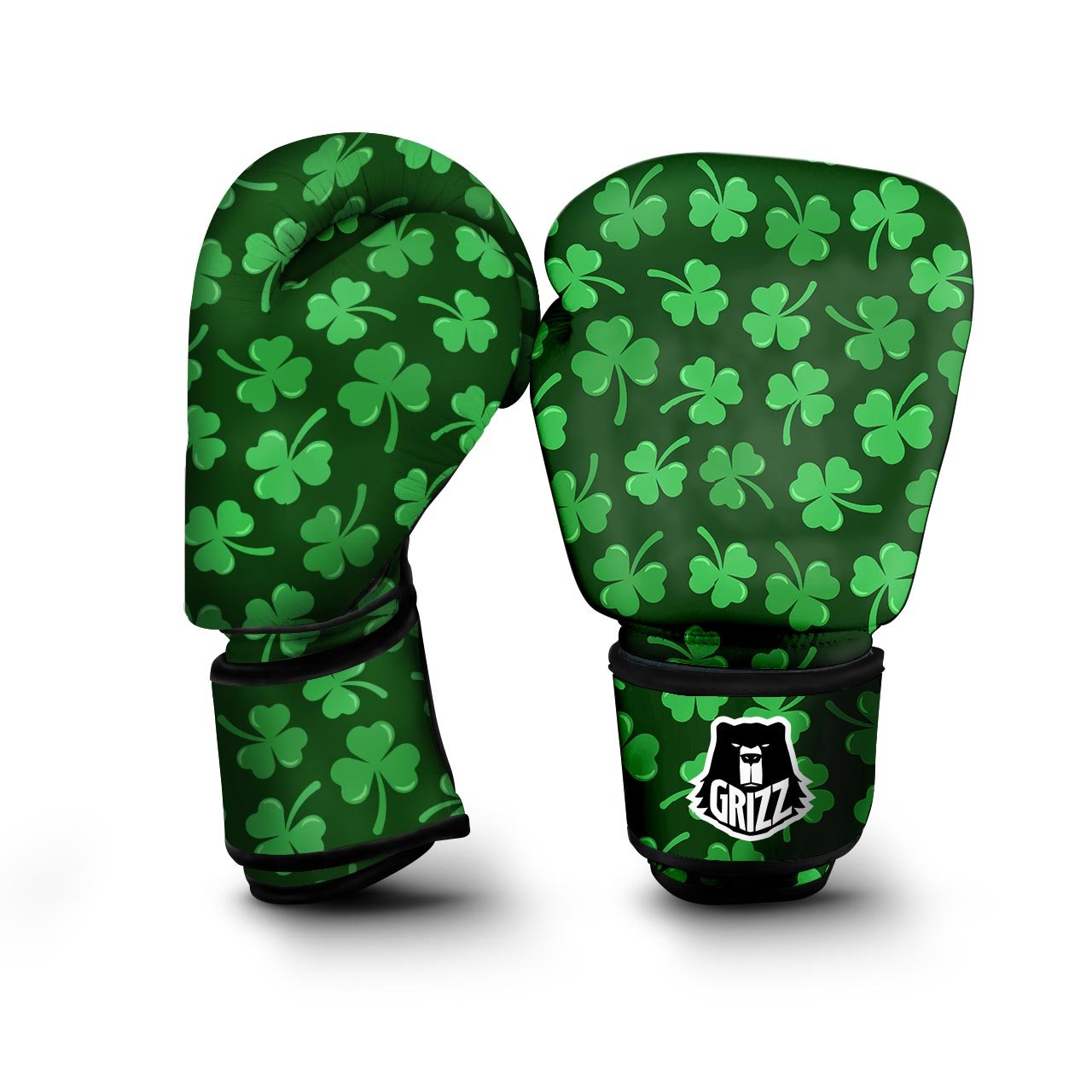 Shamrock St. Patrick's Day Print Pattern Boxing Gloves-grizzshop