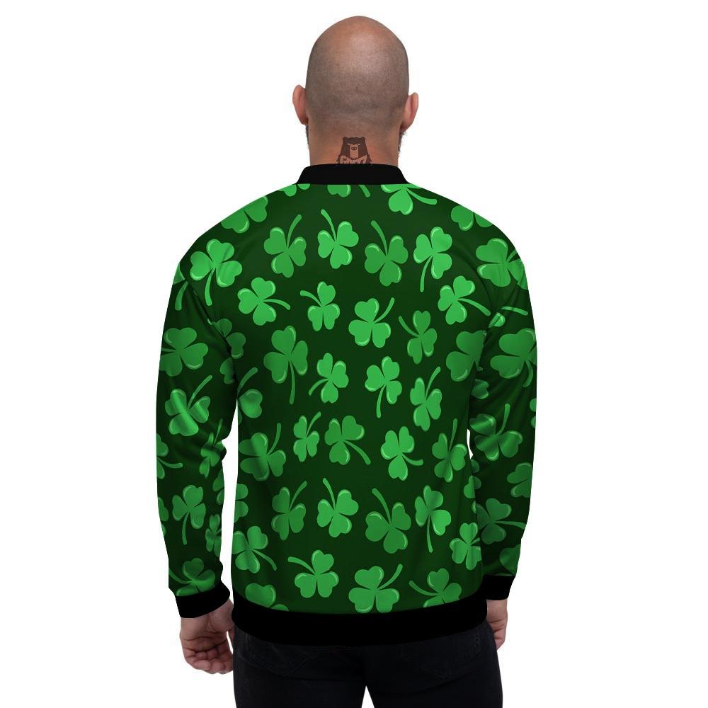 Shamrock St. Patrick's Day Print Pattern Men's Bomber Jacket-grizzshop