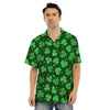 Shamrock St. Patrick's Day Print Pattern Men's Hawaiian Shirt-grizzshop