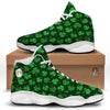 Shamrock St. Patrick's Day Print Pattern White Basketball Shoes-grizzshop