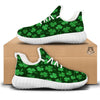 Shamrock St. Patrick's Day Print Pattern White Walking Shoes-grizzshop