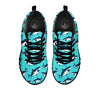 Shark Blue Print Pattern Black Sneaker-grizzshop