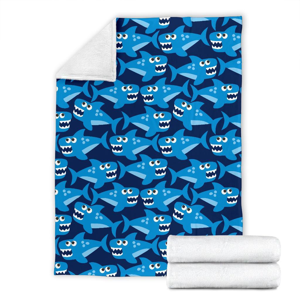 Shark Circling Cartoon Pattern Print Blanket-grizzshop