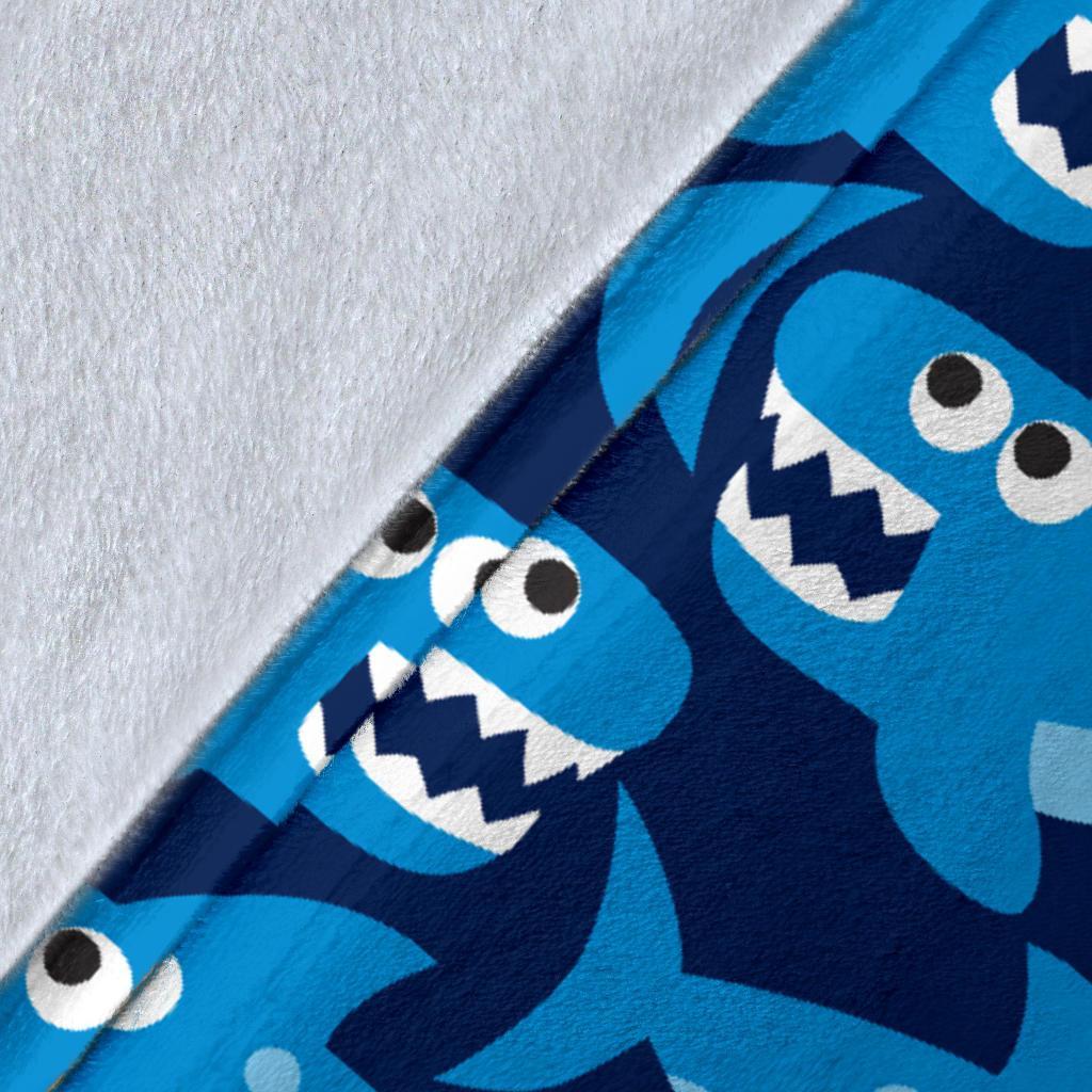 Shark Circling Cartoon Pattern Print Blanket-grizzshop