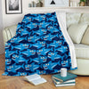 Shark Circling Cartoon Pattern Print Blanket-grizzshop